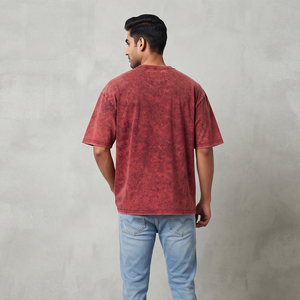 Camisetas de hombre con lavado a la piedra, personalizadas, de hombro caído, de alto gramaje 275GSM, con lavado ácido, oversize, vintage, de algodón - Product Image 2
