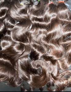 Extensions de cheveux vierges crus indiens de qualité Super Premium, cuticules de vague naturelle alignées sans enchevêtrement 100% non traitées - Product Image 3