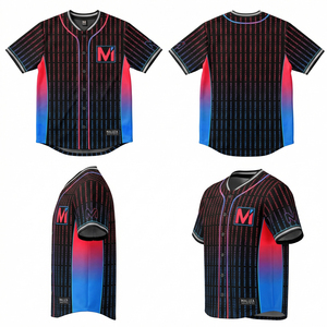 เสื้อเบสบอลสตรีทแวร์สปอร์ตเทรนด์ฮิตจากสหรัฐอเมริกาและยุโรป  แบบซับลิเมชั่น ยูนิฟอร์ม MALUZA INDUSTRIES เสื้อทีมสั่งทำพิเศษ - Product Image 6