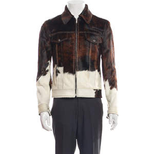 Chaqueta de Cuero Vacuno de Calidad para Hombre, Chaqueta de Cuero Auténtico con Pelo, Chaqueta de Cuero Estilo Western Elegante, Hecha para Montar a Caballo - Product Image 2
