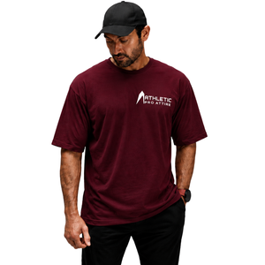 Camiseta Extra Grande para Hombre, 100% Algodón, Color Vino Tinto, Cuello Redondo, Manga Corta, Transpirable, Informal, para Gimnasio, Ropa Deportiva, Entrenamiento - Product Image 1