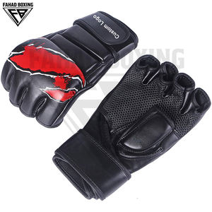 Guantes de Boxeo y MMA Hechos a Mano en Cuero de Microfibra Negro con Contraste Rojo, Buen Proveedor con Precio Razonable - Product Image 2