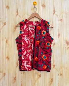 Chaleco de Algodón con Bordado Phulkari, Chaqueta Acolchada Larga y Transpirable con Estampado Floral para Otoño e Invierno, Abrigo para Mujer - Product Image 4