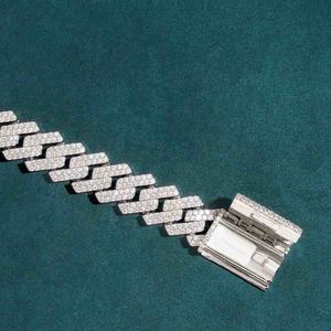 Luxury 925 Silver Chain Link <b>Bracelet</b> Baguette Diamond Geometric Design Unisex Everyday Wear - Product Image 3