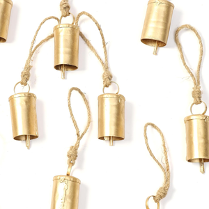 Vintage Brass Hanging Bells Decorative Rope Door Bells Rustic Home Garden Wall Decor Farmhouse Bells Gift Wholesale - Product Image 6