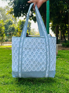 Bolsa de Lona Acolchada de Algodón Vintage, Grande, Ecológica, Reutilizable, Estilo Boho, para Mujer, para Viajes de Verano, Visitas al Hospital, Playa - Product Image 3