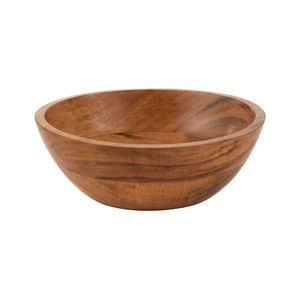 Bol de service rond en bois d'acacia naturel, artisanal, écologique, en bois massif, pour salade, fruits, cuisine, table à manger, décoration intérieure - Product Image 1