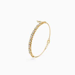 Lab Grown Diamond Luxury Line <b>Bracelet</b> Featuring 1.40 Ct Round In 9K Yellow White And Rose Gold - Product Image 2