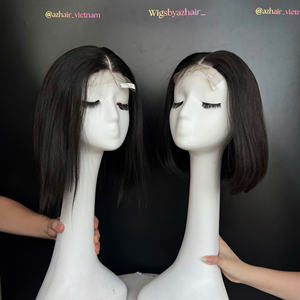 Pelucas de Cabello Humano Liso Extremo Color Natural a Precio Económico, Extensiones con Cierre de Encaje Frontal Profundo sin Pegamento para Mujeres de Raza Negra - Product Image 2