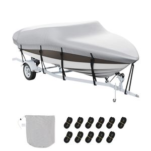 Telo Copribarca Impermeabile 16FT-18.5FT in Oxford PU 600D di Grado Marino, Copertura Rimorchiabile per Motore con Cinghie e Fibbie, Copertura per Kayak - Product Image 1
