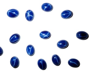 Zafiro Azul Estrella Ovalado de 12x16mm, 14 Quilates, Creado en Laboratorio, Cabujón Pulido con Efecto de Estrella de 6 Puntas para Joyería - Product Image 3