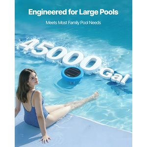 เครื่องฟอกน้ำอัตโนมัติพลังงานแสงอาทิตย์แบบลอยน้ำ ทรงกลม ทองแดง 45000 แกลลอน ปราศจากคลอรีน พร้อมอุปกรณ์ทำความสะอาด - Product Image 4