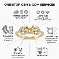 Bague de fiançailles classique de luxe en or jaune massif 18 carats certifiée IGI, semi-monture avec sertissage de diamants entrelacés en forme d'infini pour mariage
