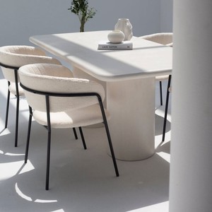 Vandana Aureo Vertex Micro-Concrete <b>Dining</b> <b>Table</b> with Modern Minimalist Design - Product Image 6