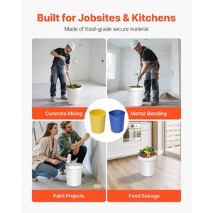 2 Piezas de Revestimiento de Silicona Resistente para Cubeta de Mortero de 5 Galones, Azul y Amarillo, Reutilizable para Mezcla de Concreto, Mortero Adhesivo, Pintura y Epoxi - Product Image 6