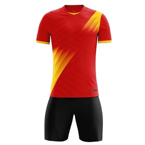 Conjunto de Uniforme de Fútbol Sublimado Amarillo y Azul para Hombre Adulto, Poliéster Transpirable, Manga Corta, Equipación de Equipo - Product Image 2