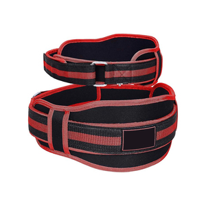 <b>Red</b> Waist Support <b>Belt</b> with Black Padding and Metal Buckle Adjustable Fit for Weightlifting and Back Protection - Product Image 4