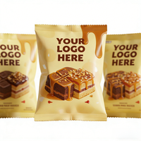 Sac d'emballage alimentaire personnalisé avec impression de logo, scellé au dos, en plusieurs matériaux, pour gâteaux et tartes