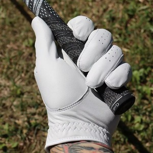 Gant de golf en cuir véritable blanc, main gauche, respirant, unisexe, à enfiler - Product Image 3