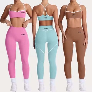 Conjunto Deportivo para Mujer de Marca Famosa, Cuello Redondo, Cintura Alta Elástica, Transpirable, para Yoga y Pilates, Ecológico - Product Image 2