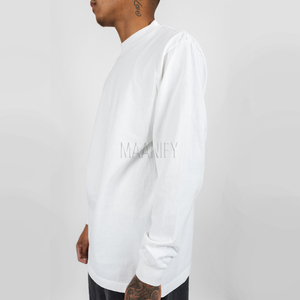 เสื้อยืดแขนยาวผู้ชายทรงโอเวอร์ไซส์ สตรีทแวร์ ผ้าฝ้าย คอกลม หนานุ่ม แบบเรียบง่าย สไตล์วินเทจ ลุคฮิปฮอป แฟชั่น - Product Image 6