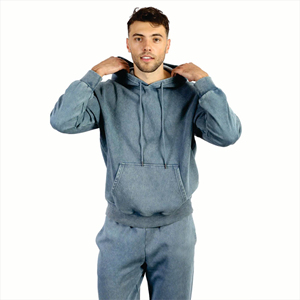 Survêtements décontractés pour hommes de haute qualité, couleur unie, effet délavé, en polaire, personnalisables, respirants, grandes tailles, écologiques, en promotion - Product Image 4