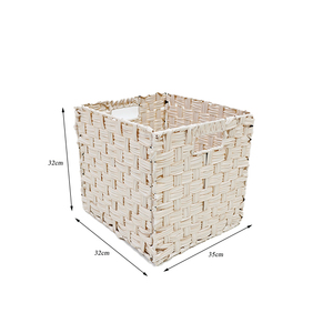 <b>Square</b> Water Hyacinth Eco-Friendly Storage <b>Basket</b> with Handle for Home Organization Modern Style Multifunctional Design - Product Image 2