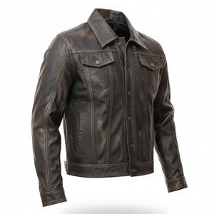 Veste en cuir pour homme 100% cuir naturel, manteau en cuir véritable pour homme, vêtements d'hiver pour homme - Product Image 1