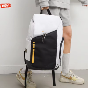 Modern Unisex Softback Backpack White Black Panelled Design Zipper Closure <b>Water</b> Resistant Multi Functional 20-36L Capacity - Product Image 5