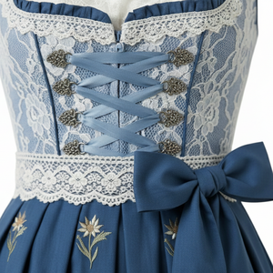 Robe Dirndl décontractée respirante à motif imprimé pour femme, nouvelle collection Oktoberfest, broderie allemande, unie, longueur genou, sans manches - Product Image 6