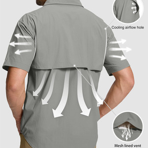 Nuevas camisas de pesca profesionales para hombre, de doble costura, algodón y spandex, fáciles de usar, diseño premium. - Product Image 2