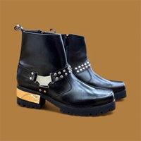 Bottes unisexes de haute qualité en cuir véritable longues et faites à la main Emballage en boîte Obexa pour l'automne/hiver/été