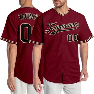 Maillot de baseball authentique OMMIZ INDUSTRY personnalisé bleu marine à rayures rouges et blancs, le plus vendu en gros - Product Image 6