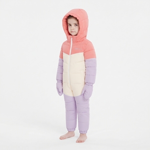 Combinaison de ski pour filles HAWK EYE, à blocs de couleur, avec capuche, fermeture éclair, isolation synthétique, imperméable, vêtements d'hiver pour enfants - Product Image 2