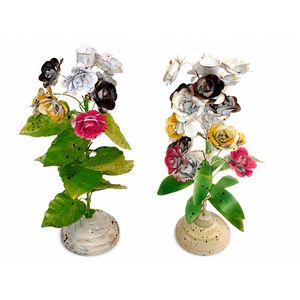 Porte-bougie vintage en métal à motif de feuilles, support décoratif de table fait main, décoration de maison de style farmhouse, centre de table de mariage - Product Image 6