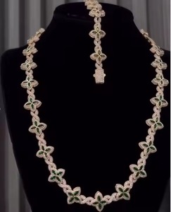Cadena Cubana de Alta Calidad Estilo Hip Hop, Joyería Fina con Diamantes Redondos de Moissanita y Cadena Cubana de Oro Blanco para Hombre y Mujer - Product Image 2