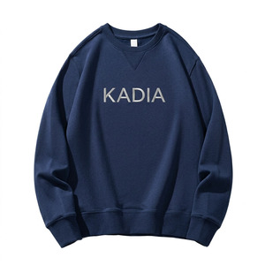 เสื้อสเวตเชิ้ตแขนยาวสีน้ำเงินกรมท่า แบรนด์ KADIA รุ่นพรีเมียม สำหรับผู้ชาย สไตล์ลำลอง คอกลม ผ้าฟลีซ ปักโลโก้ - Product Image 6