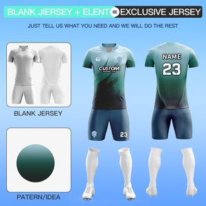Wholesale Sublimation Free Design Soccer Training <b>Shirt</b> Jacquard Fabric Breathable Football Jersey Kit With Pockets Z25824 - Product Image 2