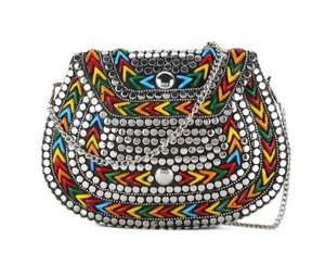Circular <b>Silver</b>-Plated Zinc Alloy Tray With Colorful Enamel Folk Art Design - Product Image 6