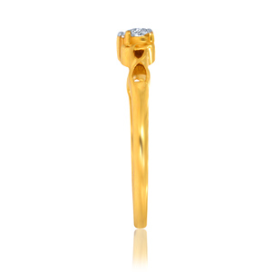 Bague solitaire en or jaune 14 carats avec diamant, élégante avec un bandeau en spirale, bague de fiançailles classique, bijoux fins pour femmes - Product Image 3