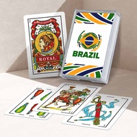 Cartes à jouer en plastique espagnoles personnalisées pour usage familial dans une boîte en plastique J108 à jeu unique
