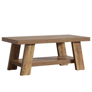 Tavolino da Caffè Stile Fattoria a Doppio Strato con Spazio di Archiviazione per Divani e Soggiorni - Product Image 6