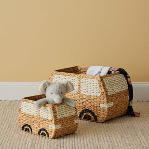 Panier de rangement pour jouets en jacinthe d'eau pour enfants, fait main, durable, pour chambre d'enfant et salle de jeux, vente en gros, panier en fibre de jacinthe d'eau couleur beige - Product Image 1