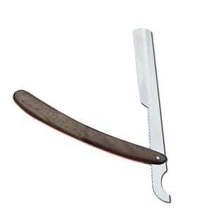 Navaja de Afeitar y para Barba UBI con Mango de Madera Tradicional, Hojas de un Solo Filo, Acero con Alto Contenido de Carbono, Recta - Product Image 2