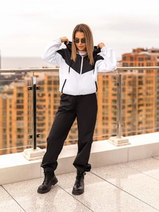 Ensemble de survêtement grande taille pour femme, couleur unie, blocs de couleur, manches longues, demi-zip, coupe ample, vêtements de sport décontractés, poches latérales, tenue d'été - Product Image 5