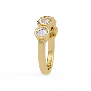 แหวนเพชรทรงกลมแบบฝังขอบครึ่งวง 14K ทองคำขาว แหวนวันครบรอบ แหวนเพชรเพาะเลี้ยงในห้องปฏิบัติการ  งานสั่งทำ เครื่องประดับขายส่งจากโรงงาน - Product Image 5
