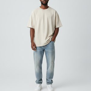 Camiseta de Verano para Hombre, Estilo Hip Hop Vintage, Lavado Ácido, Algodón Grueso, Corte Holgado, con Logotipo Personalizado OEM 2026 - Product Image 5