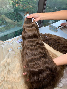 Extensions de cheveux en vrac de haute qualité à prix de gros, 100g, 28 pouces, cheveux humains vierges, couleurs brunes, vague naturelle - Product Image 6
