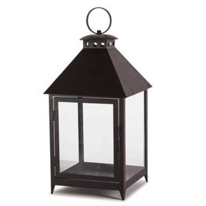Farol de Metal y Vidrio Rústico de Venta Única, Acabado Negro Brillante, Hecho a Mano, Ecológico, Duradero, para Velas, para Exteriores - Product Image 3