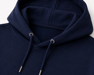 Sudadera con Capucha Azul Marino para Hombre, Corte Ajustado, Tejido de Algodón, Diseño Casual con Bolsillos, Ropa de Otoño - Product Image 3